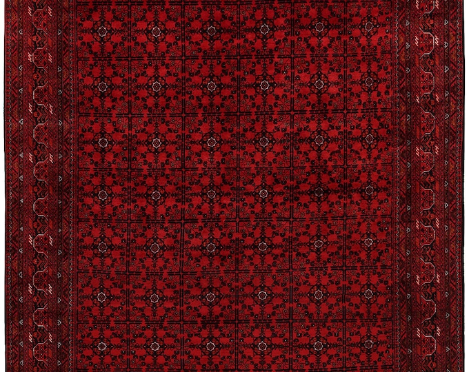 8x11 rug 345x250cm fine quality handmade khamyab rug traditional red afghan rug large geometric hand knotted turkmen rug soft wool area rug