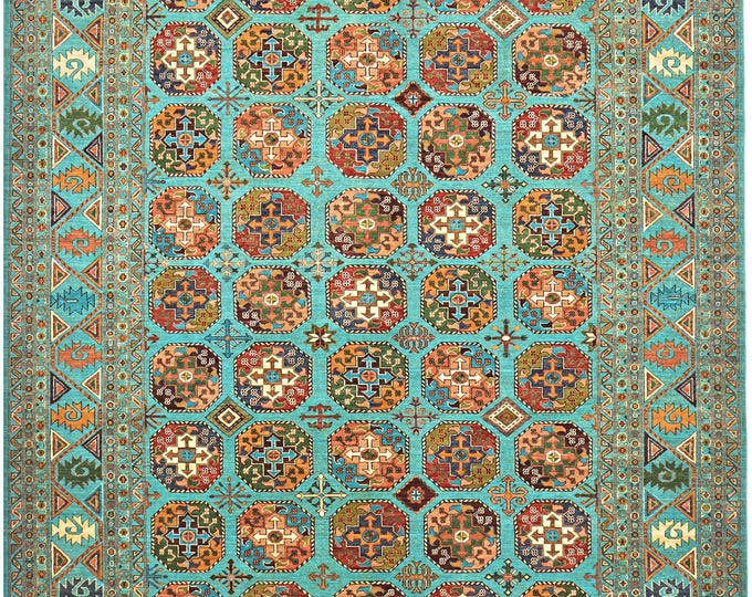 9x12 area rug 375x275cm Large Handmade hand knotted high quality Authentic Afghan rug traditional oriental natural wool Waziri Bokhara rug
