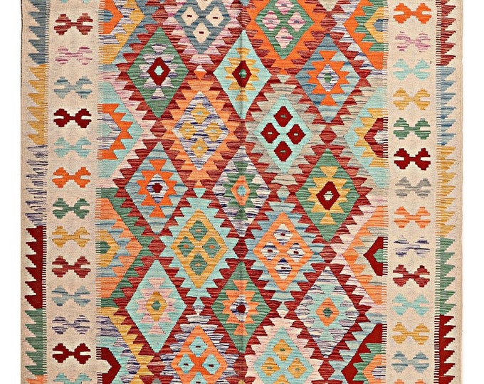 5x8 rug 244x156cm handmade Afghan kilim rug traditional rug flatwoven rug contemporary rug kilim rug area rug natural wool rug maimana kilim