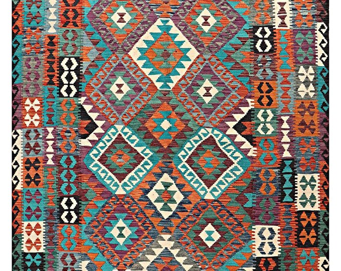 7x11 rug 347x207cm handmade Afghan kilim rug traditional rug flatwoven rug contemporary rug kilim rug natural wool area rug maimana kilim
