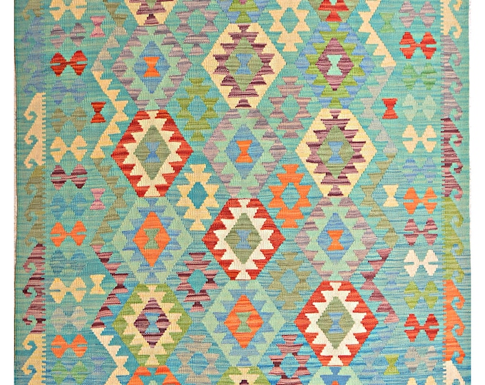 5x7 rug200x150cm Afghan kilim rug handmade rug traditional rug flatwoven contemporary rug maimana kilim rug area rug handwoven rug wool rug