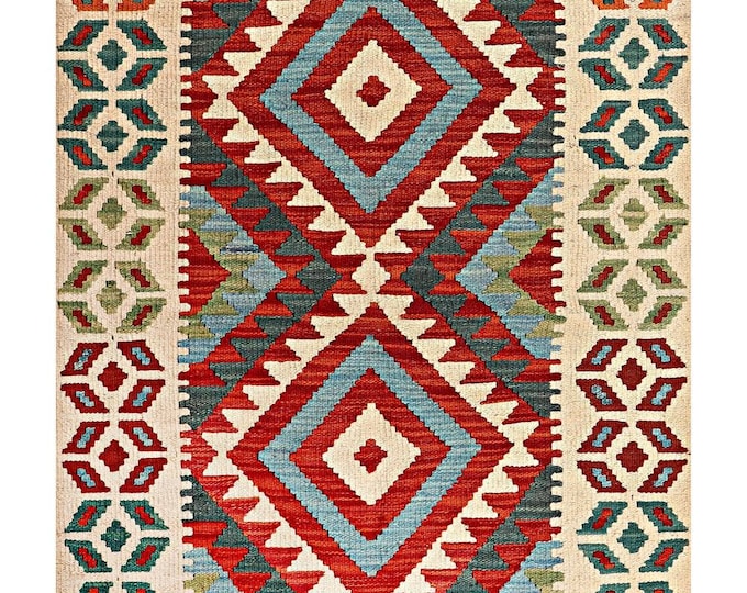 3x4 rug Brand new 121x86cm traditional rug flatwoven rug contemporary rug Afghan kilim rug natural wool Area rug oriental maimana kilim rug