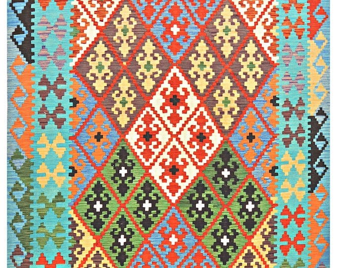 5x7 rug 225x167cm Brand new traditional rug flatwoven rug contemporary rug Afghan kilim rug natural wool Area rug oriental maimana kilim rug