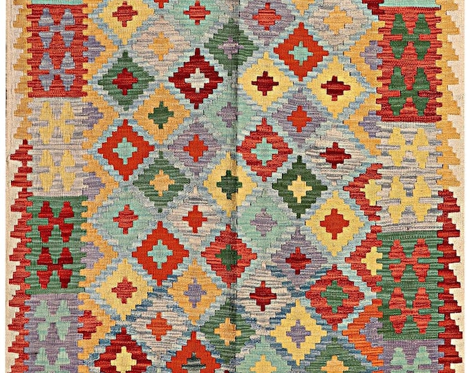 4x5 rug Brand new 172x124cm traditional rug flatwoven rug contemporary rug Afghan kilim rug natural wool Area rug oriental maimana kilim rug