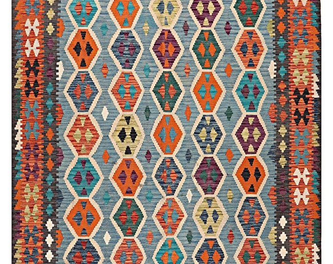 7x0 rug 297x209cm Afghan handmade rug handwoven contemporary rug Afghan kilim rug area rug natural wool rug traditional Maimane kilim rug