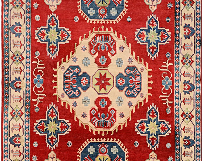 8x11 Area rug 342x252cm Brand New Authentic Handmade hand knotted traditional Afghan kazak rug natural wool and organic dyes Oriental rug