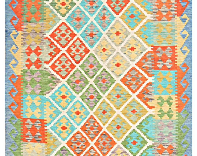 5x8 rug 242x163cm handmade rug traditional rug flatwoven rug contemporary rug Afghan kilim rug natural wool rug area rug maimana kilim rug