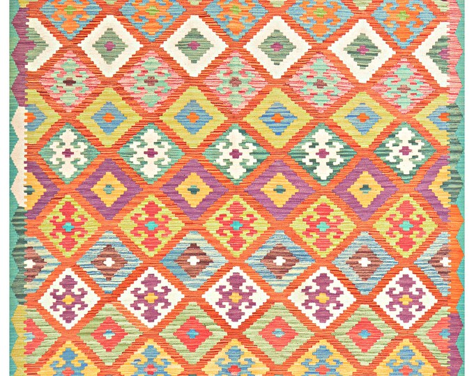 5x8 rug 244x172cm Afghan kilim rug handmade rug traditional rug flatwoven contemporary rug maimana kilim rug area rug handwoven rug wool rug