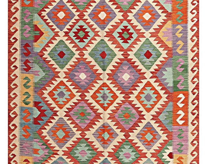 6x8 rug 254x179cm handmade Afghan kilim rug traditional rug flatwoven rug contemporary rug kilim rug area rug natural wool rug maimana kilim