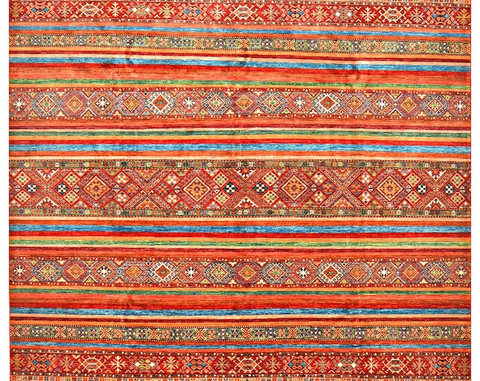 9x12 unique rug 365x270cm large rug Handmade rug hand knotted Afghan rug wool area rug traditional  ersari rug oriental ariana rug shawl rug