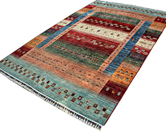 5x8 rug 250x170cm unique Handmade hand-knotted Afghan rug traditional oriental natural wool area rug afghan Ariana Khurjeen ersari rug