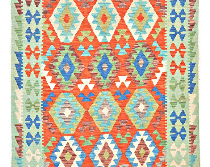 5x6 rug 193x150cm Afghan kilim rug handmade rug traditional rug flatwoven contemporary rug maimana kilim rug area rug handwoven rug wool rug