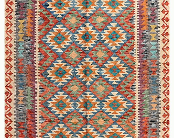 5x7 rug 210x156cm handmade Afghan kilim rug traditional rug flatwoven rug contemporary rug kilim rug area rug natural wool rug maimana kilim