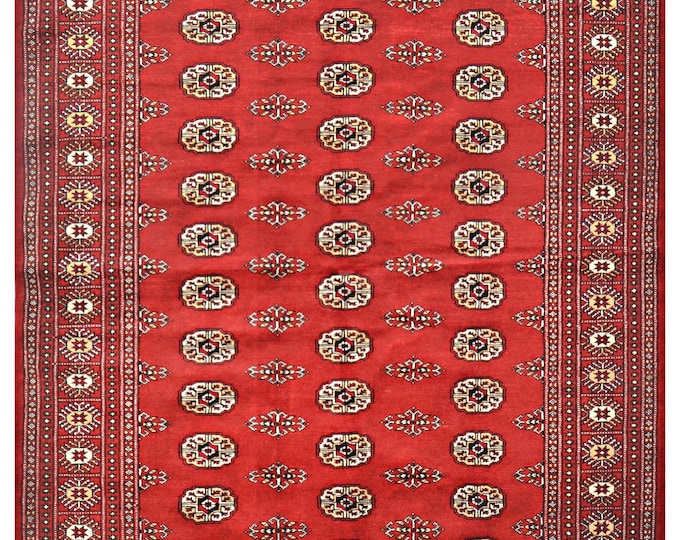 5x8 rug 253x170cm bokhara rug hand knotted wool rug area rug traditional red rug handmade oriental rug super soft rug pakistani bukhara rug