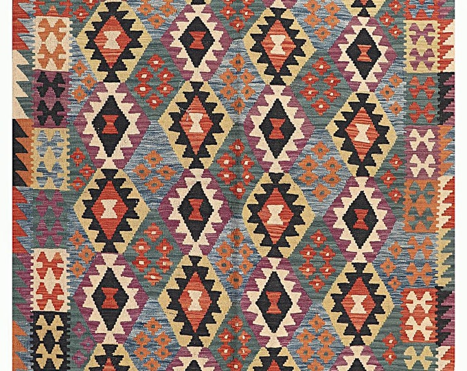 5x7 rug 206x157cm  Brand new Afghan handmade rug contemporary kilim rug traditional rug afghan maimana kilim rug oriental rug wool area rug