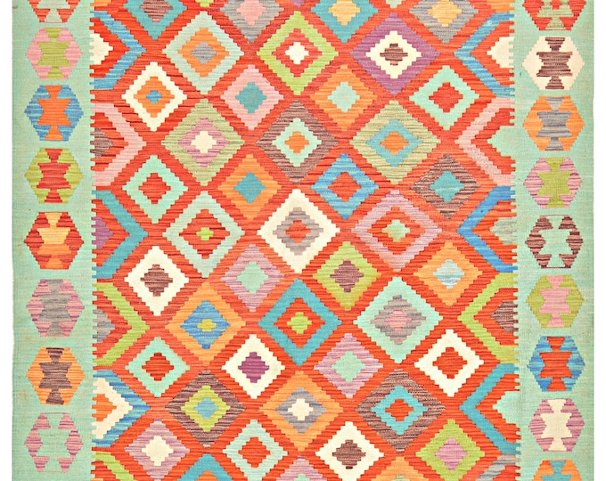 5x8 rug 241x168cm handmade rug traditional rug flatwoven rug contemporary rug Afghan kilim rug natural wool rug area rug maimana kilim rug