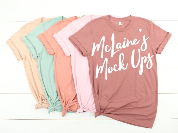 Bella Canvas 3001c Heather Sunset Heather Peach Heather Etsy