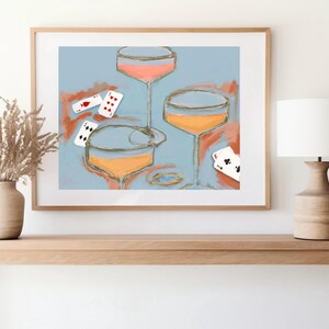 Cards & Cocktails - Still Life Art Print - Downloadable + Printable Art - Absract Still Life Painitng - Wall Art