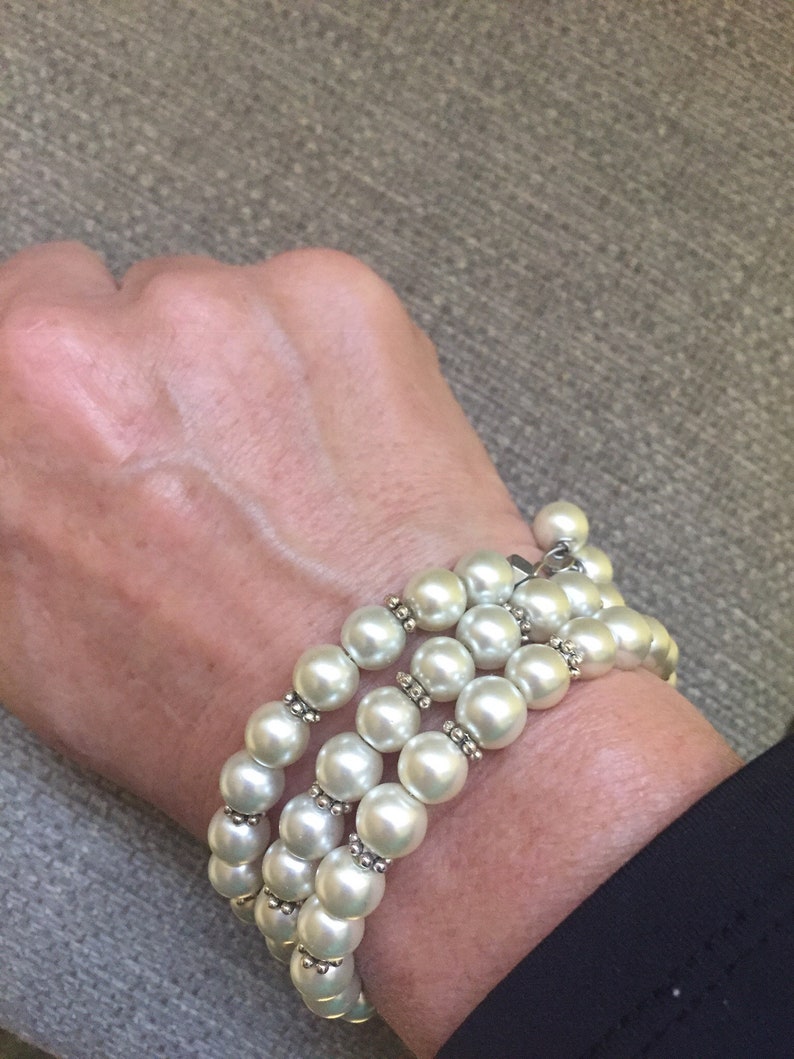 Pearl Bracelet Wedding Bride Bridesmaid Bridal Jewelry Cuff Bracelet