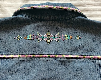 Veste en denim pour femme Pendleton-LARGE pour femme, veste de style autochtone, veste Southwest, veste Pendleton, veste élégante, veste Jean