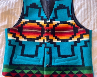 Southwestern Boho Toddler Girls Reversible Western Vest Multi Colored Stripe Sleeveless Kimono Festival Style Sunset Aztec Pattern