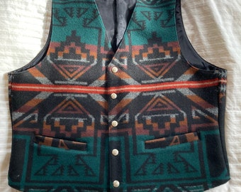 Southwestern Boho Toddler Girls Reversible Western Vest Multi Colored Stripe Sleeveless Kimono Festival Style Sunset Aztec Pattern