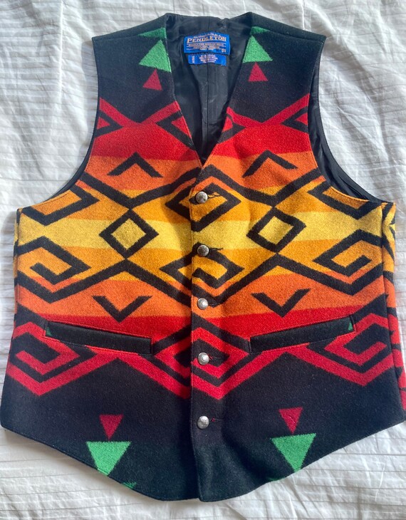 Pendleton Wool Vest> Men’s Small, Southwestern Ve… - image 6