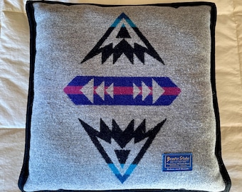 Pendleton Wollkissen> 16,5 ”x 16,5” Wollkissen, südwestliches Dekokissen, Kissen im einheimischen Stil, Pendleton-Kissen