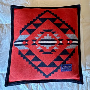 Pendleton Wool Cushion&gt; 17” x 15.5,” Wool Pillow,  Southwestern Throw Pillow, Native Style Cushion, Pendleton Pillow