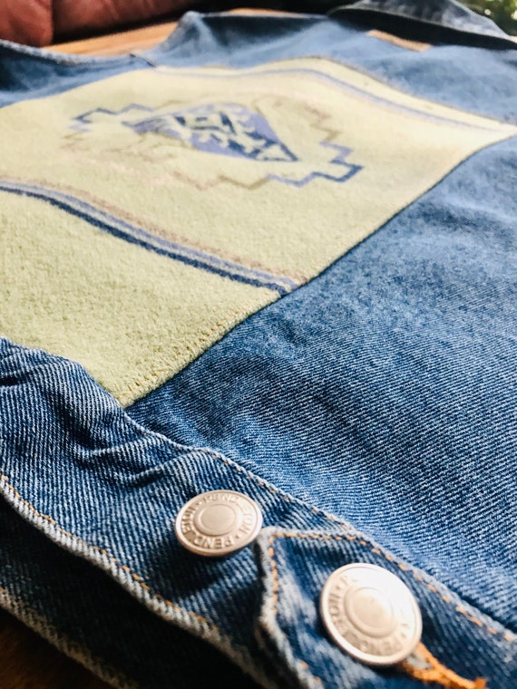 Pendleton Denim Vest>Women's Large, Native Style … - image 8