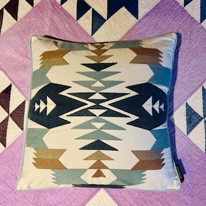 Pendleton Cotton Cushion> 16” x 17” x 5,” Throw Pillow,  Southwestern Throw Pillow, Native Style Cushion, Pendleton Pillow