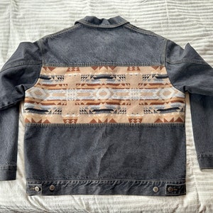 Pendleton Denim Jacket&gt;Men&#39;s Large, Native Style Jacket, Southwest Jacket, Pendleton Jacket, Stylish Jacket, Jean Jacket, Denim Jacket