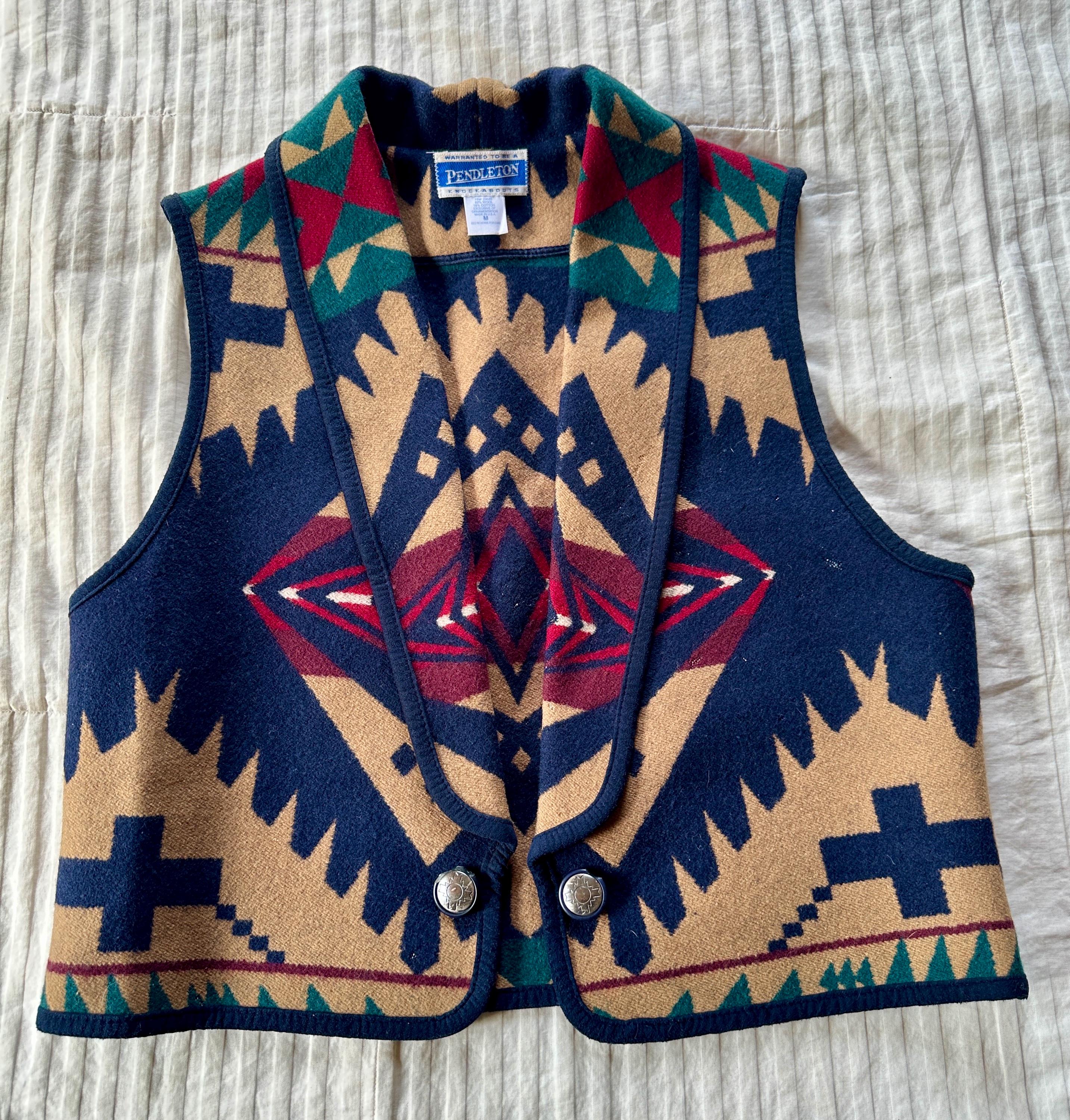 Pendleton Wool Vest> Women's Medium, Southwestern Vest, Native Style Vest, Pendleton Jackets, Native Style Wool Vest