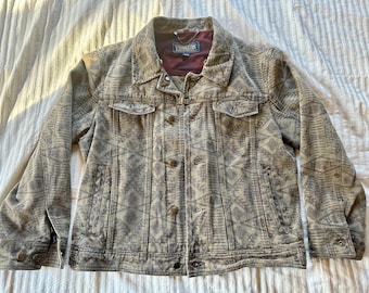 Pendleton Denim Jacket>Men's Medium, Native Style Jacket, Southwest Jacket, Pendleton Jacket, Stylish Jacket, Jean Jacket, Denim Jacket