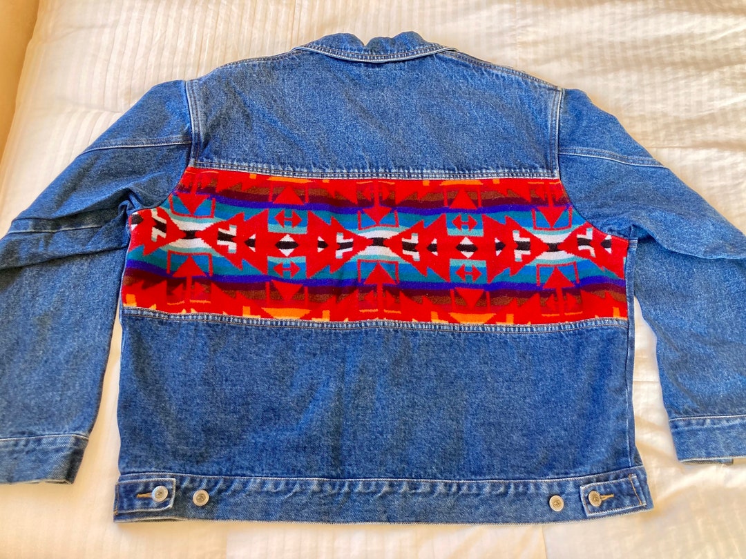 Pendleton Denim Jacketmen's XL Native Style Jacket - Etsy