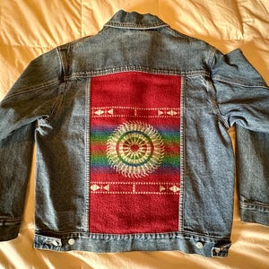 Pendleton Denim Jacket&gt;Men&#39;s Medium, Native Style Jacket, Southwest Jacket, Pendleton Jacket, Stylish Jacket, Jean Jacket, Denim Jacket