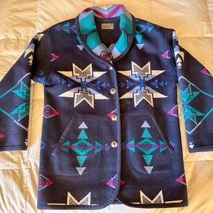 Pendleton Wool Jacket&gt;Medium, Native Style Jacket, Southwest Jacket, Pendleton Jacket, Stylish Jacket,