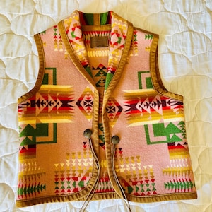 Pendleton Wool Vest&gt; Women’s Medium, Southwestern Vest, Native Style Vest, Pendleton Jackets, Native Style Wool Vest