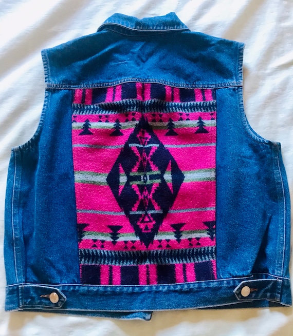 Pendleton Denim Vest>Women's Medium, Native Style