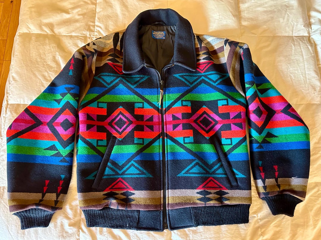 Pendleton Jacket Large Pendleton Flight Jacket> Men’s Large, Wool Jacket, Native Style Jacket ...