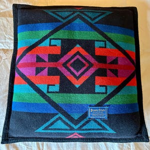 Pendleton Wool Cushion&gt; 17”x17,” Wool Pillow,  Southwestern Throw Pillow, Native Style Cushion, Pendleton Pillow