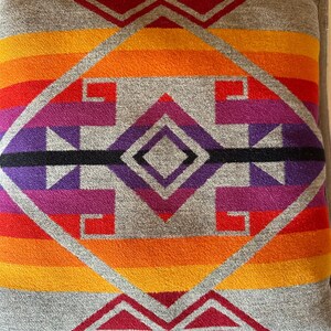 Pendleton Wool Cushion> 16” x 17” Wool Throw Pillow, Southwestern Throw Pillow, Native Style Cushion, Pendleton Pillow image 4