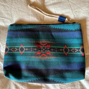 Pendleton Zip Pouch>ceremony pouch, accessory bag, purse, pendleton clutch, tobacco pouch