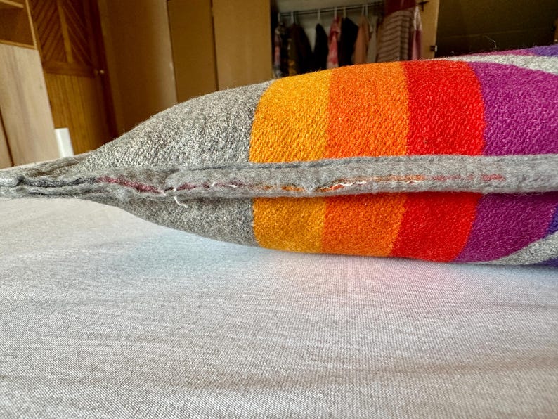 Pendleton Wool Cushion> 16” x 17” Wool Throw Pillow, Southwestern Throw Pillow, Native Style Cushion, Pendleton Pillow image 6