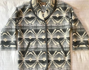 ジャケット・アウター WOOLRICH Native Pattern Wool Long Coat Vintage 80s Woolrich Nordic Navajo Overcoat Womens L
