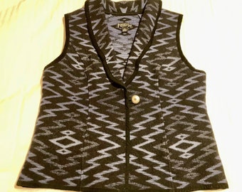Chaleco de lana Pendleton> Chaleco grande del suroeste para mujer, chaleco de estilo nativo, chaquetas Pendleton, chaleco de lana de estilo nativo