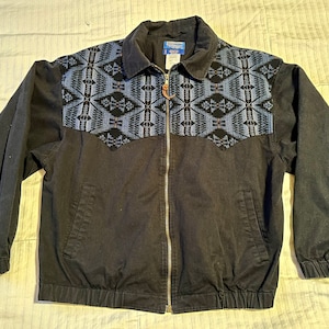 Pendleton Flight Jacket Large&gt;Cotton Jacket, Native Style Jacket, Southwest Jacket, Pendleton Wool Jacket, Stylish Jacket