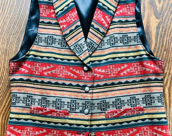 Chaleco de lana Pendleton>Mujer talla 8/mediana, chaleco de estilo nativo, chaleco del suroeste, chaleco pendleton, chaqueta Pendleton