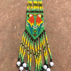 Beaded Necklace&gt; Indigenous Beadwork, Hand Made Sacred Jewelry, One of Kind Jewelry, Beaded Jewelry, Seed Bead Necklace, Ceremonial Jewelry,