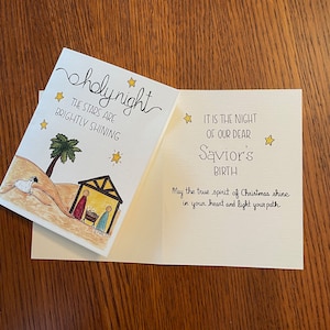 Tarjetas navideñas - Paquete de 8 tarjetas navideñas cristianas - Letras y diseños hechos a mano - Diseño 2022